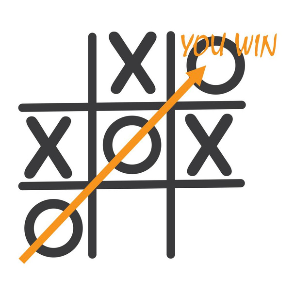 Tic tac toe Game. Business Strategy line art concept. Vector