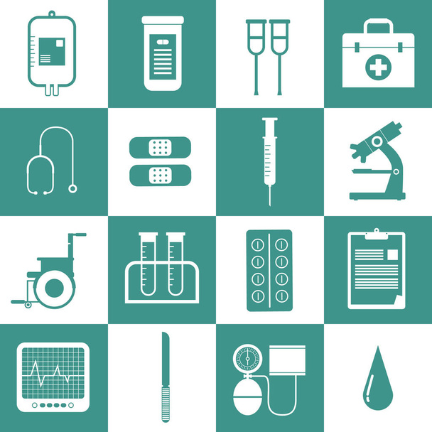 Icone dell'attrezzatura medica set vector - Vettoriali, immagini