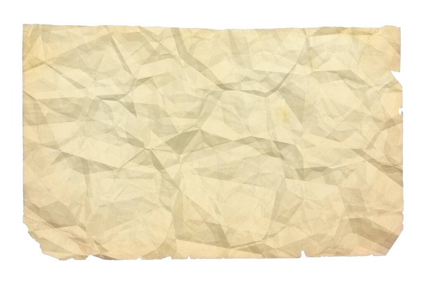 old blank crumpled paper with copyspace isolated on white background - Photo, image