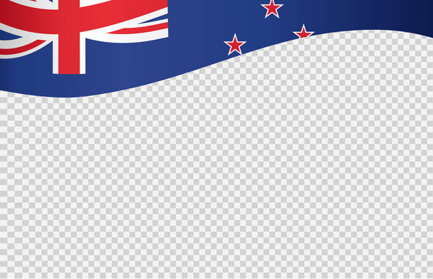 Sventolando bandiera della Nuova Zelanda isolato su sfondo png o trasparente, Simbolo della Nuova Zelanda, modello per banner, carta, pubblicità, promuovere, vettore illustrazione superiore medaglia d'oro sport vincitore paese - Vettoriali, immagini