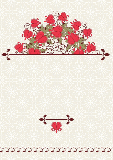 Invitation card with flowers. - Wektor, obraz