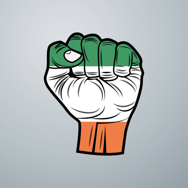 Ιρλανδία Σημαία με σχεδιασμό χεριών απομονωμένη σε λευκό φόντο. Εικονογράφηση διανύσματος - Διάνυσμα, εικόνα