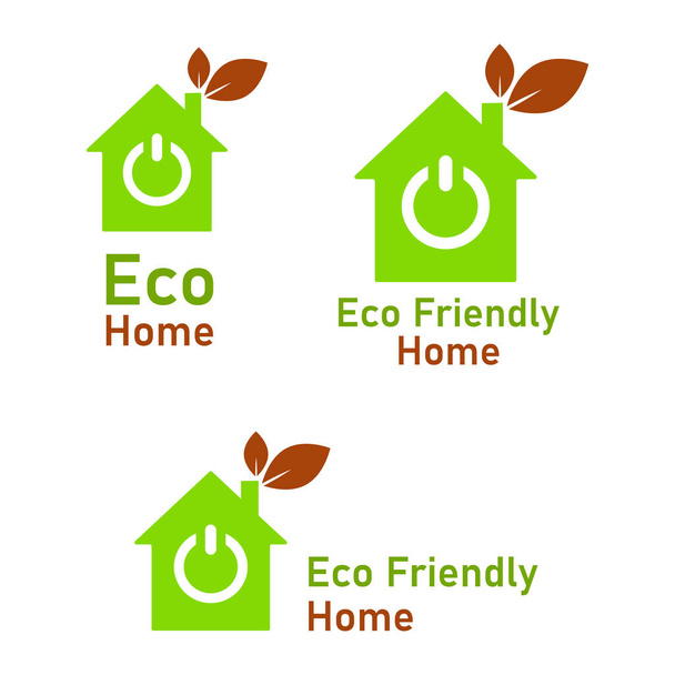 eco amigable casa ilustración diseño. concepto de diseño del logotipo del hogar ecológico - Vector, Imagen