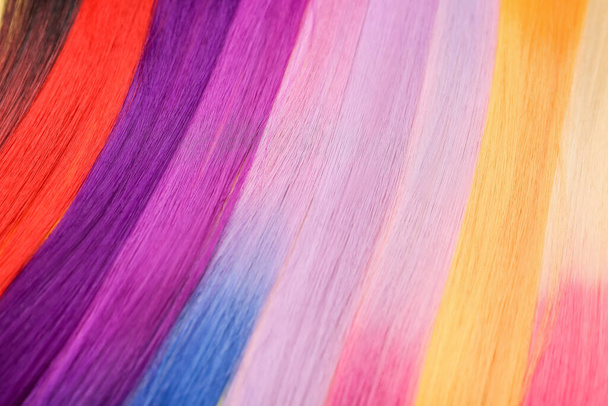 Colorful hair strands as background - Фото, зображення