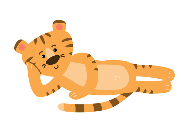 The tiger lies contented. Vector image - Vector, Image