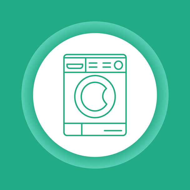 Icono del botón de color de la lavadora. Equipo doméstico. servicio inclinado. Esquema pictograma para la página web, aplicación móvil, promo. - Vector, Imagen