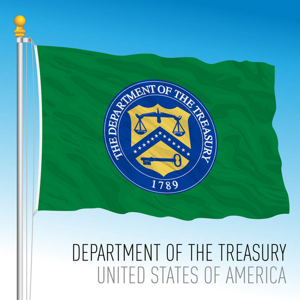 ABD Hazine Bakanlığı bayrağı, Birleşik Devletler, vektör illüstrasyonu - Vektör, Görsel