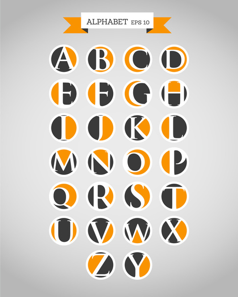 alphabet in rings - Vector, Image