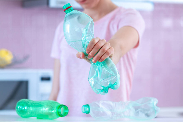 Rejection of plastic bottles and stop plastic. Environmental protection - 写真・画像