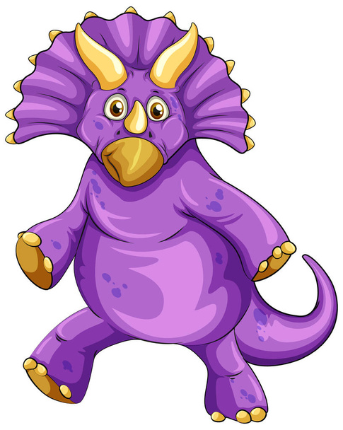 A triceratops dinosaur cartoon character illustration - Vector, Image