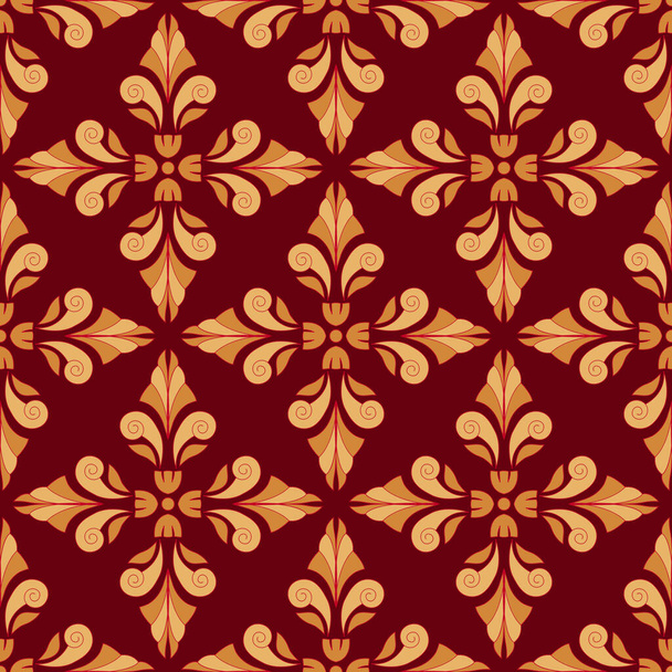 Floral wallpaper. Classic Baroque floral ornament. Seamless vintage pattern. Vector illustration - Вектор,изображение