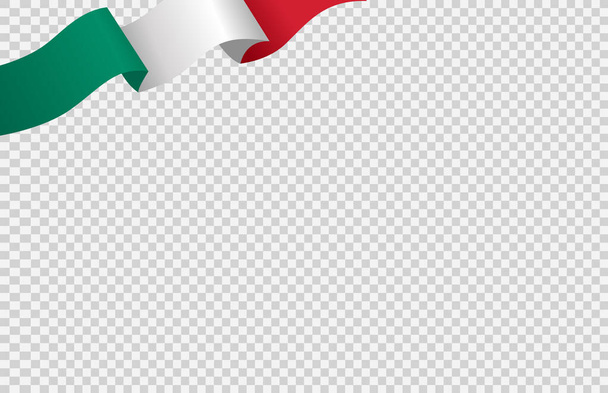 Macha flaga Włoch izolowane na png lub przejrzyste tło, Symbol Włoch, szablon na baner, karta, reklama, promocja, wektor ilustracja top złoty medal zwycięski kraj - Wektor, obraz