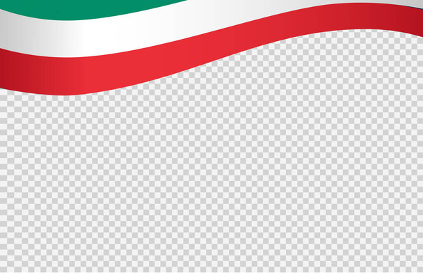 Acenando bandeira da Itália isolado em png ou fundo transparente, Símbolo da Itália, modelo para banner, cartão, publicidade, promover, vetor ilustração top ouro medalha esporte vencedor país - Vetor, Imagem