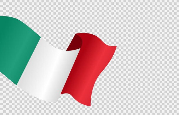 Waving zászló Olaszország elszigetelt png vagy átlátszó háttér, Olaszország szimbóluma, sablon banner, kártya, reklám, promóciós, vektor illusztráció top arany érem sport győztes ország - Vektor, kép