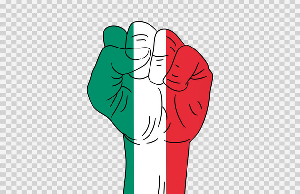 Itália bandeira mão colorida isolado em png ou fundo transparente, Símbolos da Itália modelo para banner, cartão, publicidade, promover, revista, vetor, top medalha de ouro vencedor esporte país - Vetor, Imagem