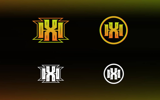 Initials HX logo with a bright color is suitable for E sports teams and others - Vector, Image