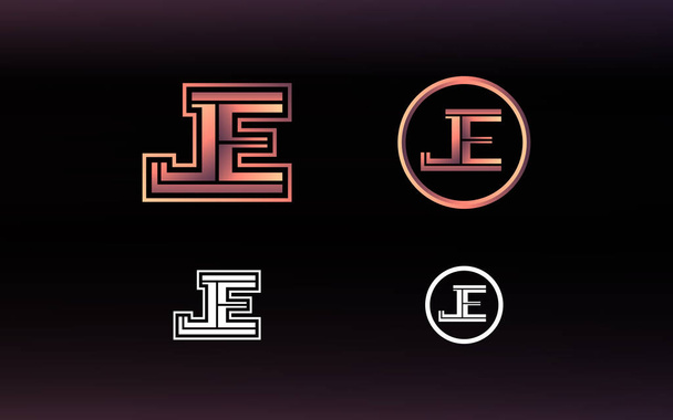 Initials JE logo with a bright color is suitable for E sports teams and others - Vector, Image