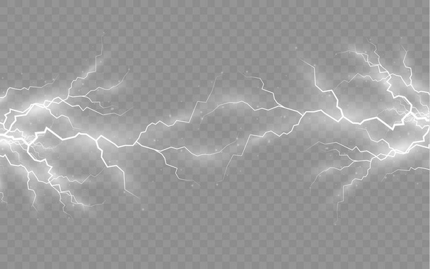 Effect of lightning, lighting, set of zippers. - Vector, Image