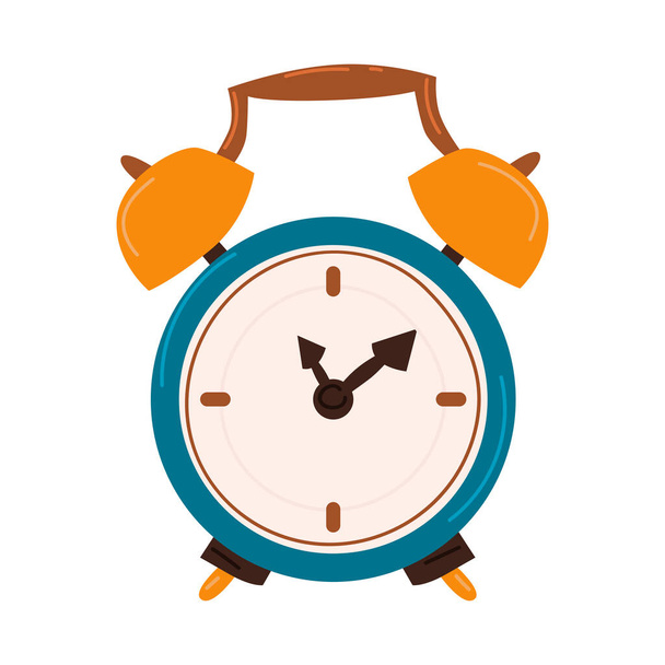 Alarm clock wake-up time isolated on background in flat style. Vector illustration - Photo, Image