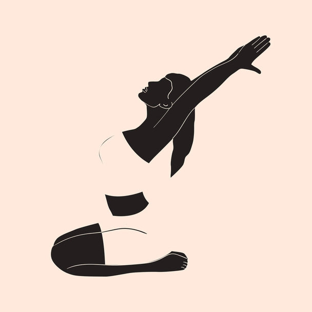 Yoga pose. Abstract woman. Vector illustration. - ベクター画像