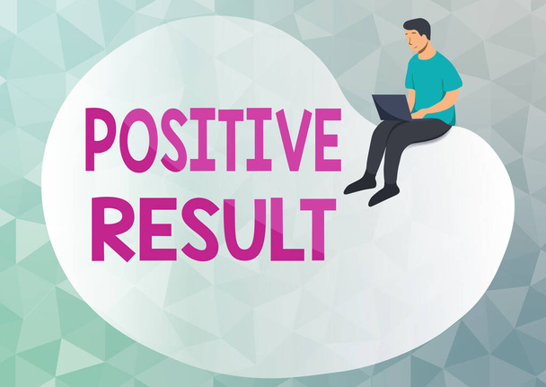 Bildunterschrift: Positives Ergebnis. Geschäftskonzept zeigt, dass eine Person die Krankheit, Krankheit oder den Biomarker hat - Foto, Bild