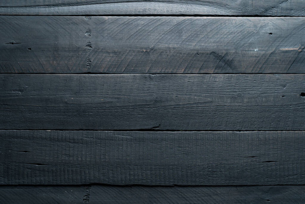 Black wood background. Dark wooden texture  - Foto, imagen