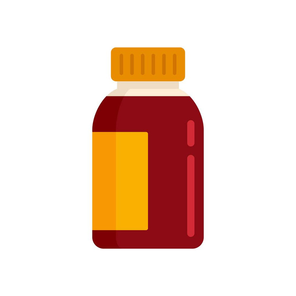 Liquid cough syrup icon flat isolated vector - Vector, imagen