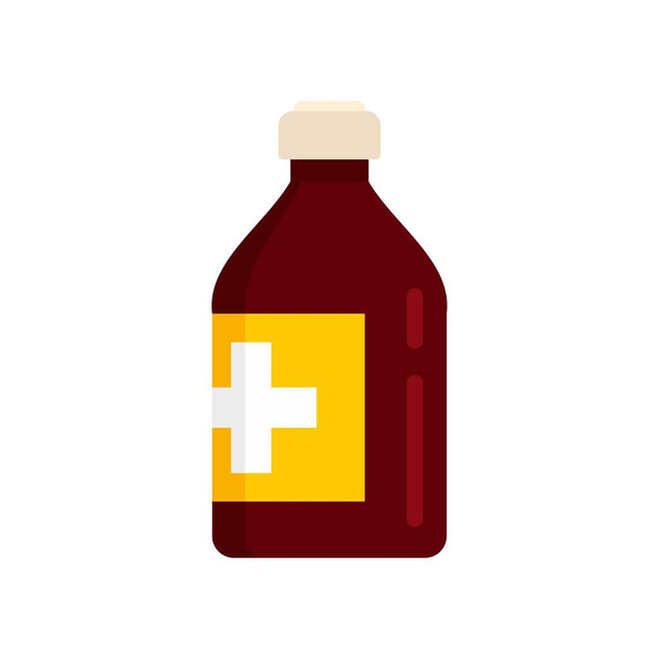 Vitamin cough syrup icon flat isolated vector - Вектор,изображение
