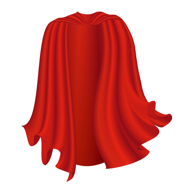 Red cape on white background. - Vektor, kép