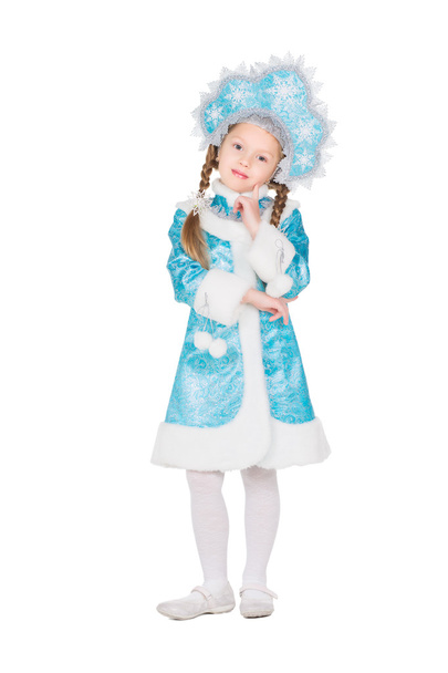 κορίτσι στο χιόνι παρθενική κοστούμι - Φωτογραφία, εικόνα