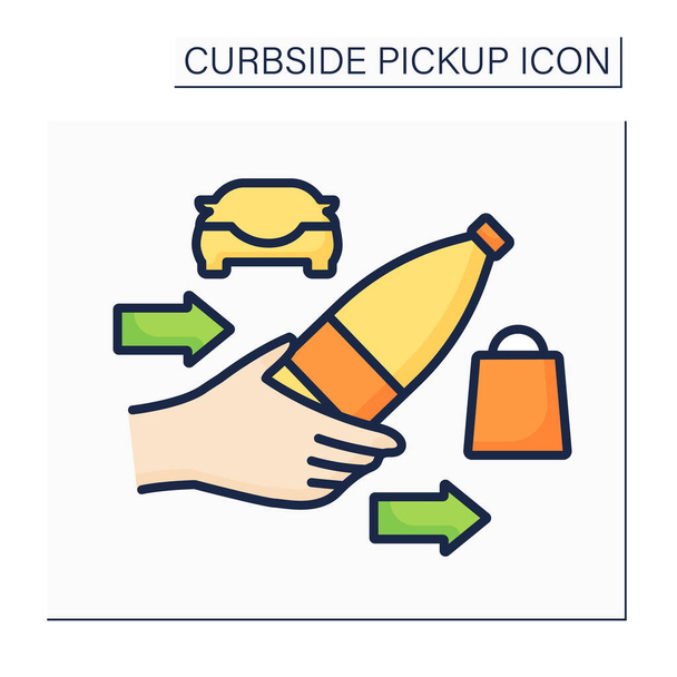 Curbside pick-up kleur pictogram - Vector, afbeelding