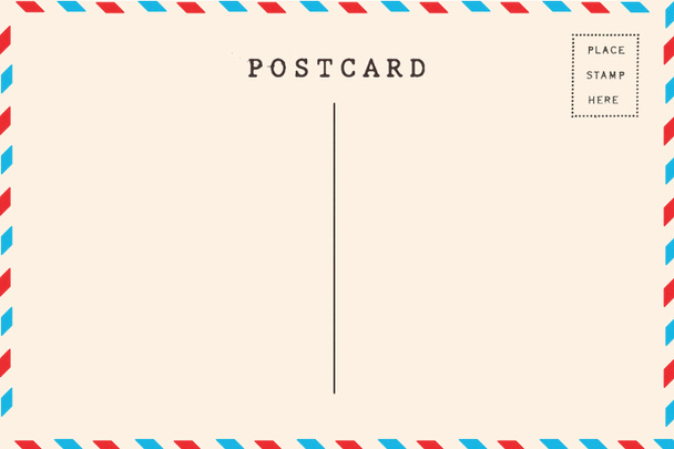 Voltar de correio aéreo cartão postal em branco
 - Foto, Imagem