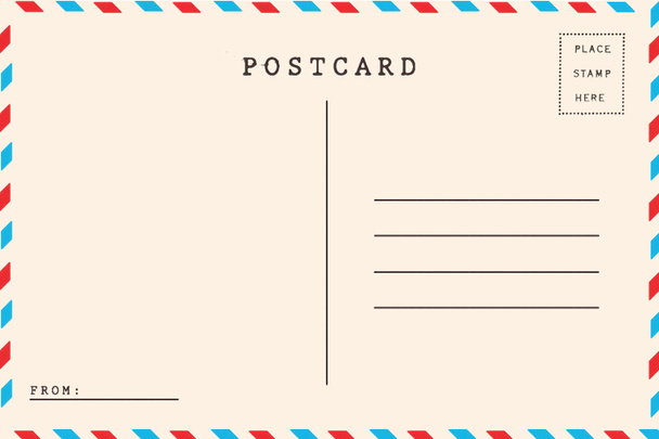Voltar de correio aéreo cartão postal em branco
 - Foto, Imagem