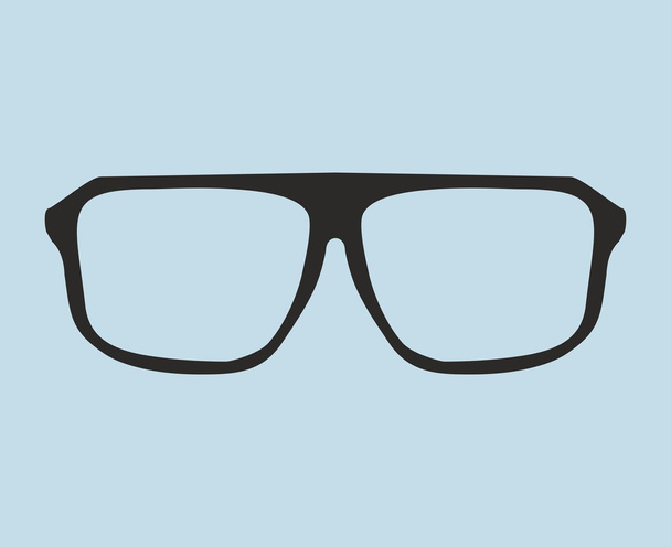 Nerd vector glasses isolated on blue background. - Vector, Image