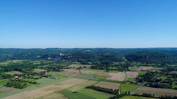 The castles valley in the Black Perigord in France seen from the sky - Φωτογραφία, εικόνα