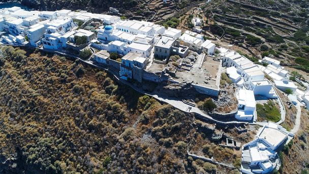 Sifnos island in the Cyclades in Greece seen from the sky - Photo, Image