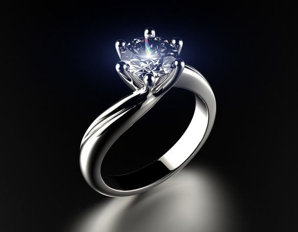 ダイヤモンドの結婚指輪 - 写真・画像