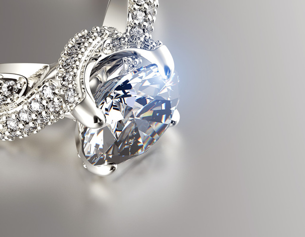 Wedding ring met diamant - Foto, afbeelding
