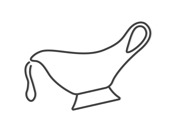 preto sauceboat icon- ilustração vetorial - Vetor, Imagem