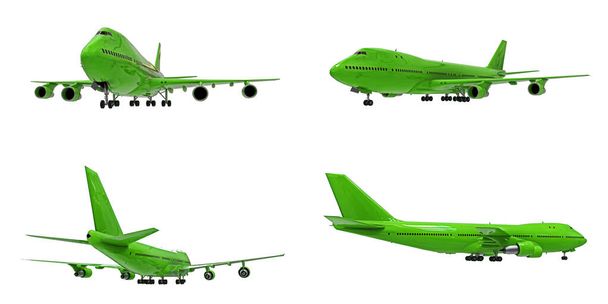 3D illusztráció. Nagyméretű, nagy kapacitású személyszállító légi járművek hosszú transzatlanti repüléshez - Fotó, kép