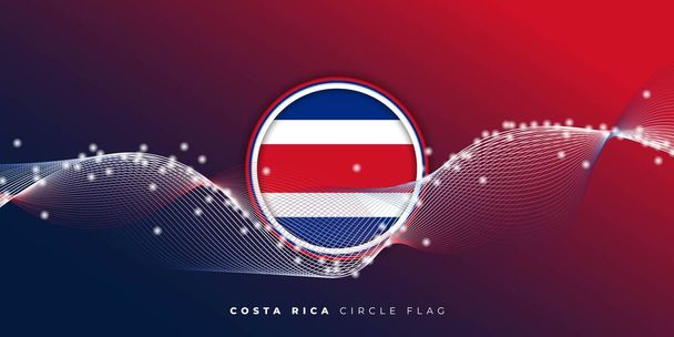 Costa rica circle flag design with red and blue background. good template for Costa rica Independence Day or National day design. - Vector, Image