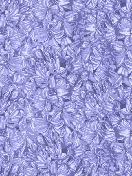 Beautiful lilac vertical seamless background with hyacinth. - Vector, Image