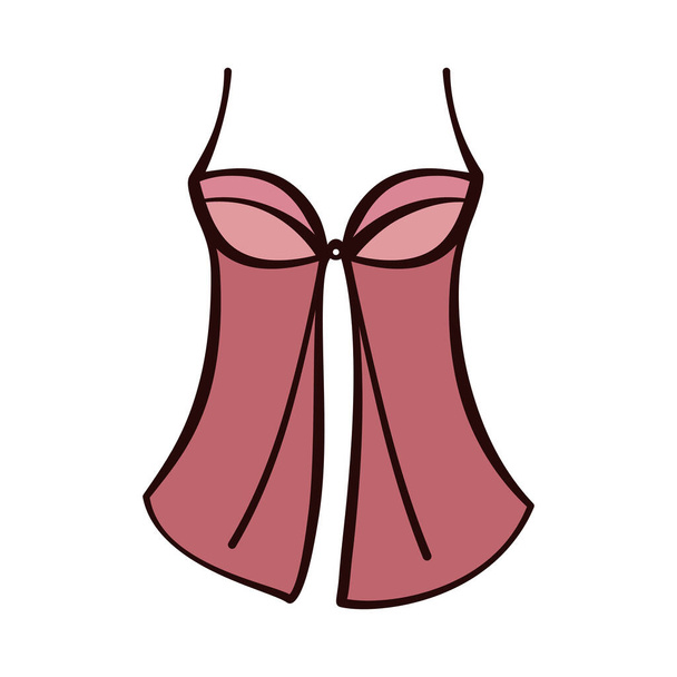 Lingerie babydoll or chemise for women in vector icon - Διάνυσμα, εικόνα
