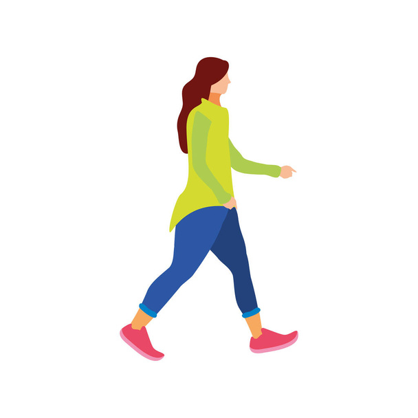 Sportliche Frau zu Fuß - Vektor, Bild
