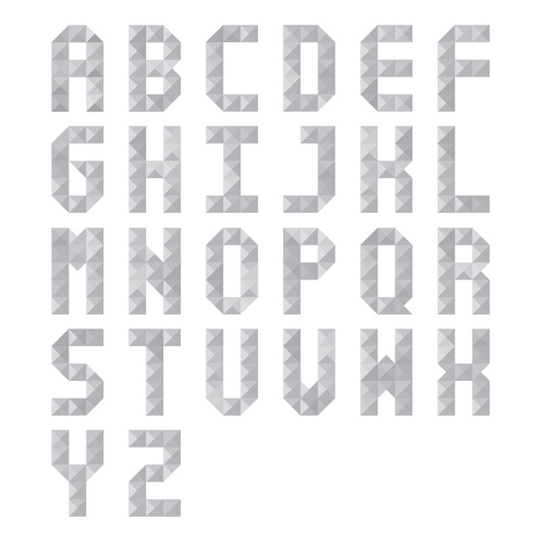 Gray triangle pattern alphabet - Vektor, Bild
