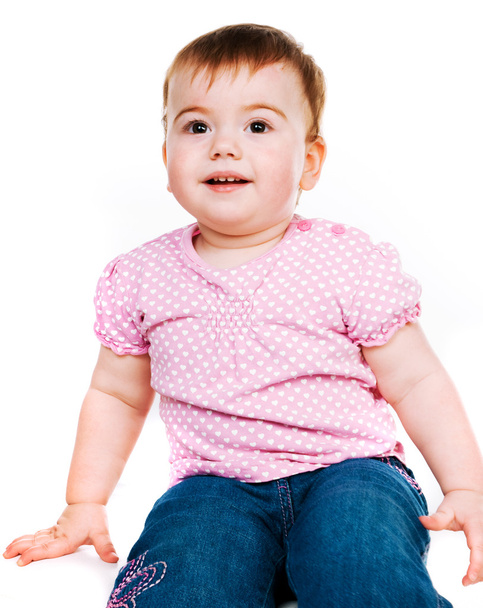 small child on a white background - Foto, imagen