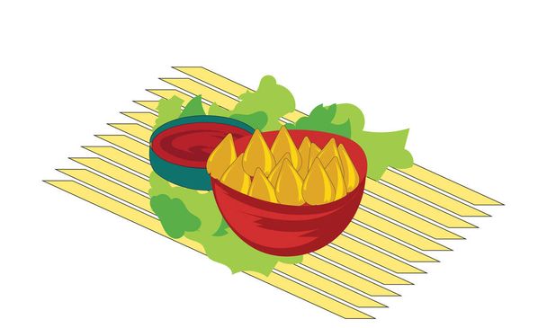 coxinhaという名前のブラジル料理のイラストデザイン - ベクター画像