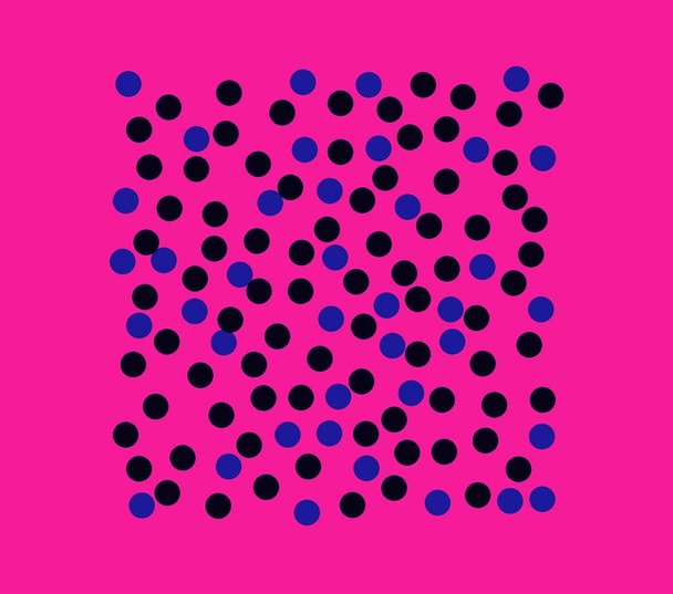 Φωτεινό ροζ φόντο με μπλε και μαύρες κουκίδες - Φωτογραφία, εικόνα