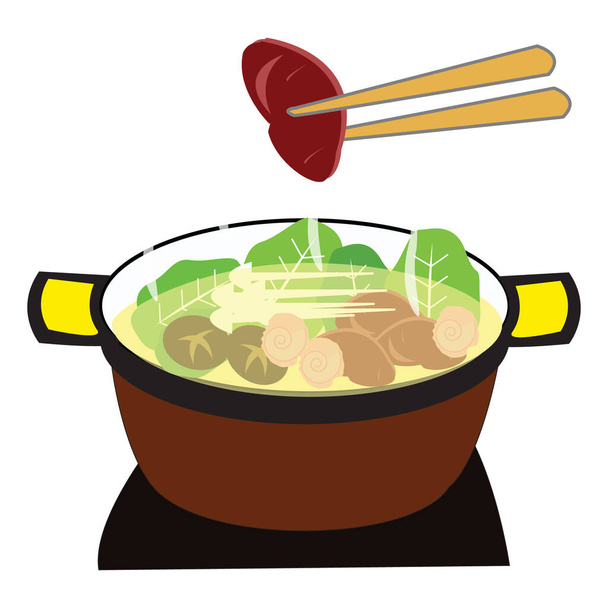 Eenvoudige illustratie ontwerp van traditionele Japanse voedsel set met lokale thema - Vector, afbeelding