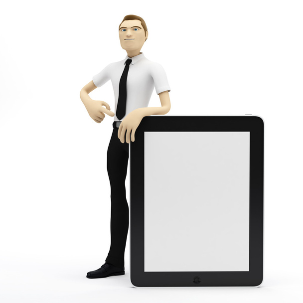 3D Businessman with blank tablet pc - Foto, Bild